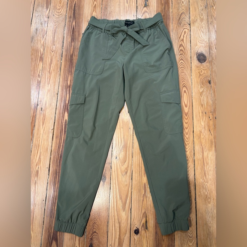 Olive Green Cargo Pants business casual elastic waist